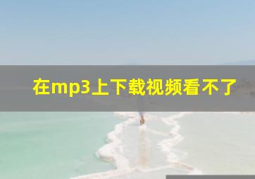 在mp3上下载视频看不了