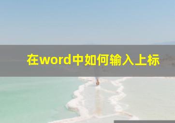 在word中如何输入上标