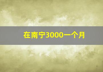 在南宁3000一个月