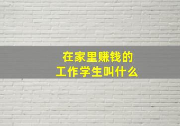 在家里赚钱的工作学生叫什么