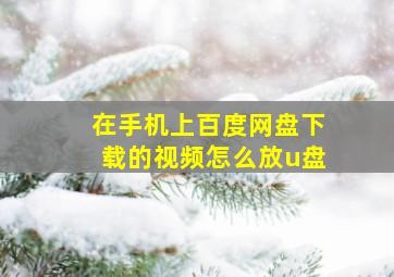 在手机上百度网盘下载的视频怎么放u盘