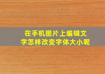 在手机图片上编辑文字怎样改变字体大小呢