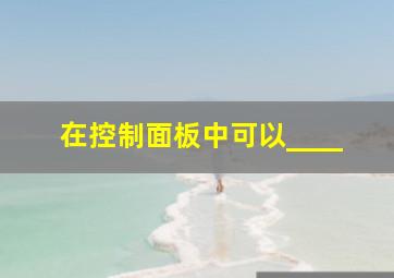 在控制面板中可以____