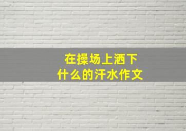 在操场上洒下什么的汗水作文