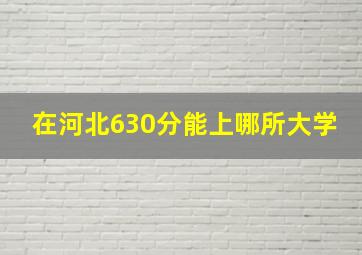 在河北630分能上哪所大学