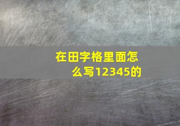 在田字格里面怎么写12345的