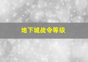 地下城战令等级