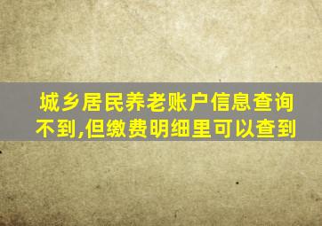 城乡居民养老账户信息查询不到,但缴费明细里可以查到