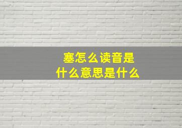 塞怎么读音是什么意思是什么