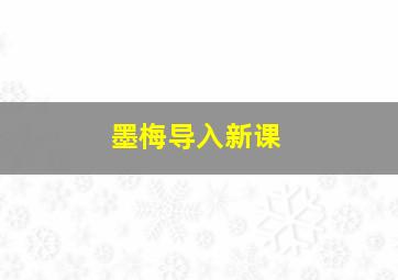 墨梅导入新课