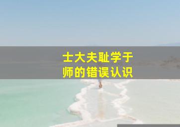 士大夫耻学于师的错误认识