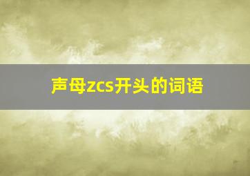 声母zcs开头的词语