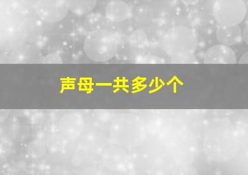 声母一共多少个