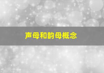 声母和韵母概念