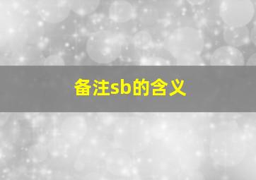 备注sb的含义