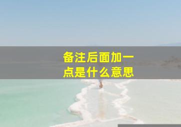 备注后面加一点是什么意思