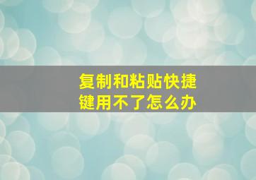 复制和粘贴快捷键用不了怎么办