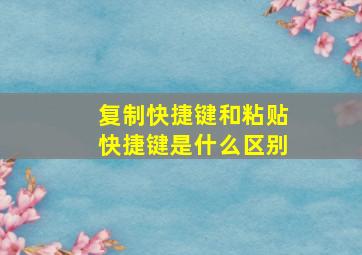 复制快捷键和粘贴快捷键是什么区别