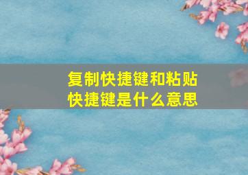 复制快捷键和粘贴快捷键是什么意思