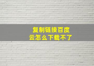 复制链接百度云怎么下载不了