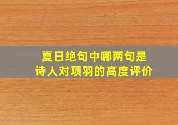 夏日绝句中哪两句是诗人对项羽的高度评价