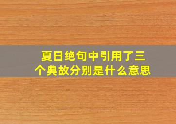 夏日绝句中引用了三个典故分别是什么意思