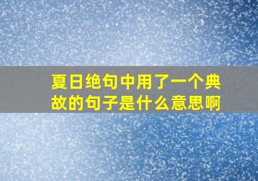 夏日绝句中用了一个典故的句子是什么意思啊