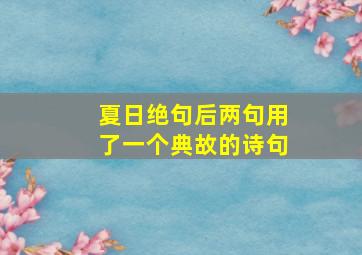 夏日绝句后两句用了一个典故的诗句