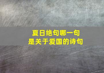 夏日绝句哪一句是关于爱国的诗句