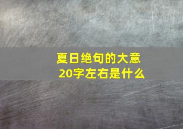 夏日绝句的大意20字左右是什么