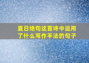 夏日绝句这首诗中运用了什么写作手法的句子