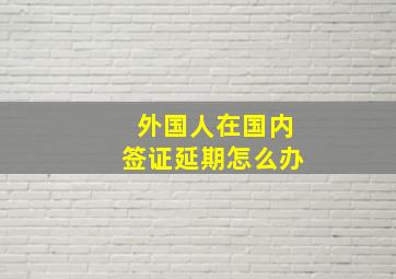 外国人在国内签证延期怎么办