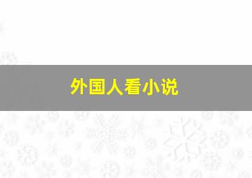 外国人看小说