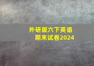 外研版六下英语期末试卷2024