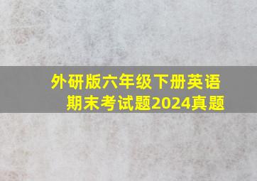 外研版六年级下册英语期末考试题2024真题