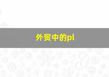 外贸中的pl