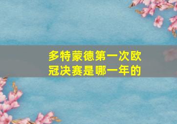 多特蒙德第一次欧冠决赛是哪一年的