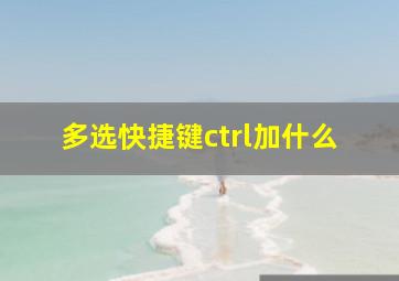 多选快捷键ctrl加什么