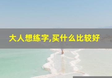 大人想练字,买什么比较好