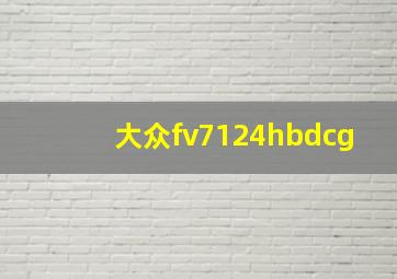 大众fv7124hbdcg