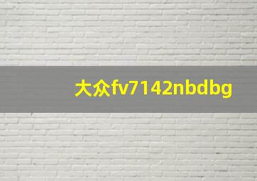 大众fv7142nbdbg