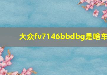 大众fv7146bbdbg是啥车