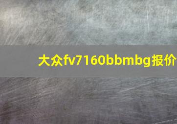 大众fv7160bbmbg报价