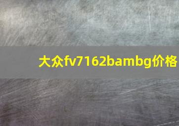 大众fv7162bambg价格