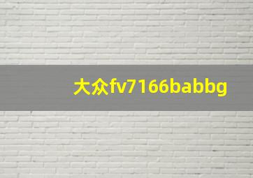 大众fv7166babbg