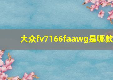 大众fv7166faawg是哪款