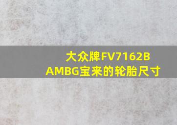 大众牌FV7162BAMBG宝来的轮胎尺寸