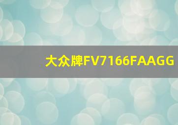 大众牌FV7166FAAGG