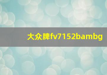 大众牌fv7152bambg