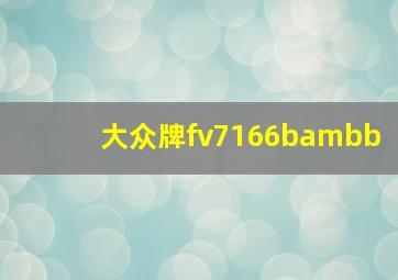 大众牌fv7166bambb